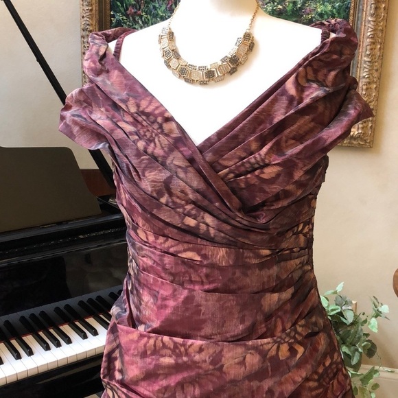 Rickie Freeman Teri Jon Iridescent Floral Women's Formal Dress Size 8 Like New - Picture 16 of 16